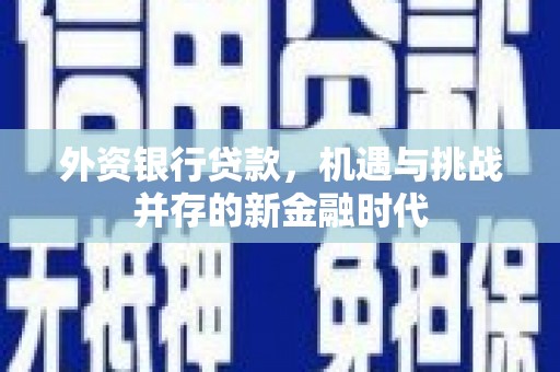 筠连外资银行贷款，机遇与挑战并存的新金融时代