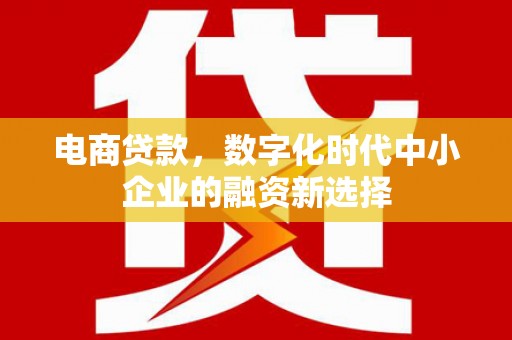 筠连电商贷款，数字化时代中小企业的融资新选择
