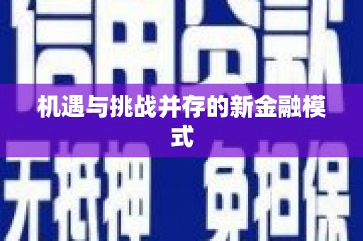筠连机遇与挑战并存的新金融模式